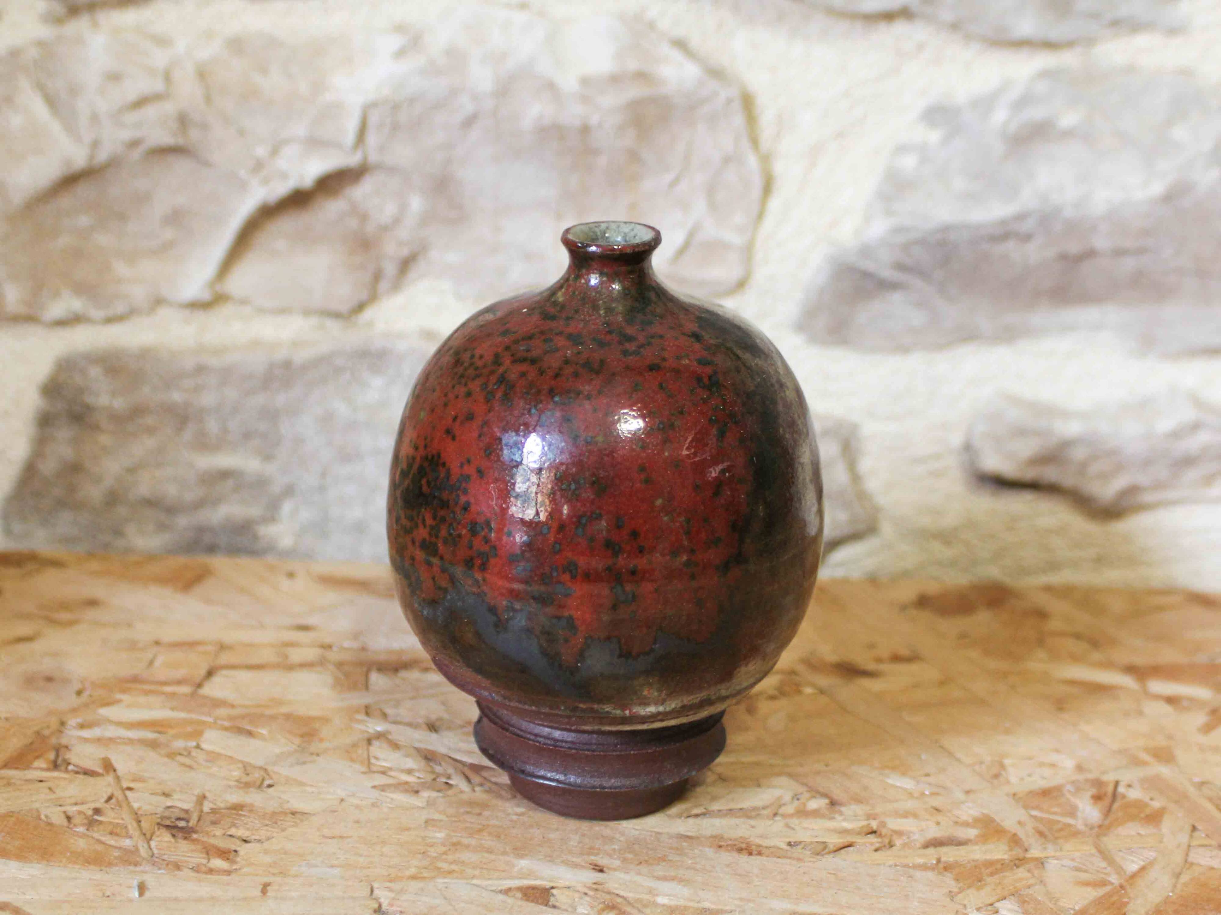 Small glazed stoneware vase Alain Bresson