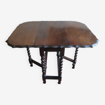 Antique patinated oak adjustable dining table, 1900