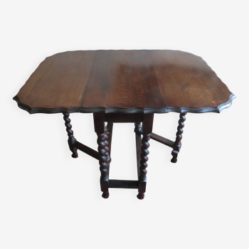 Table à manger antique réglable en chêne patiné, 1900