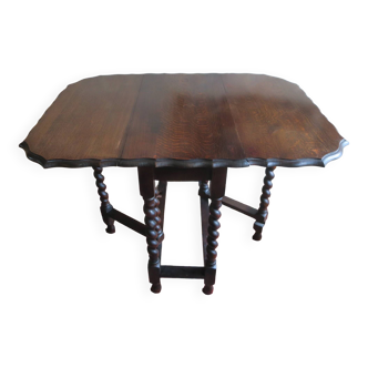 Antique patinated oak adjustable dining table, 1900