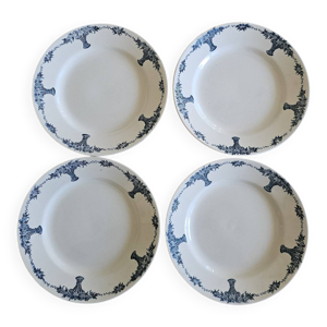 4 assiettes Plates longchamp