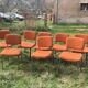 LOT of 8 chairs in orange fabric '70s very comfortable
