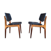 Pair of vintage Scandinavian chairs, antique seating furniture.
