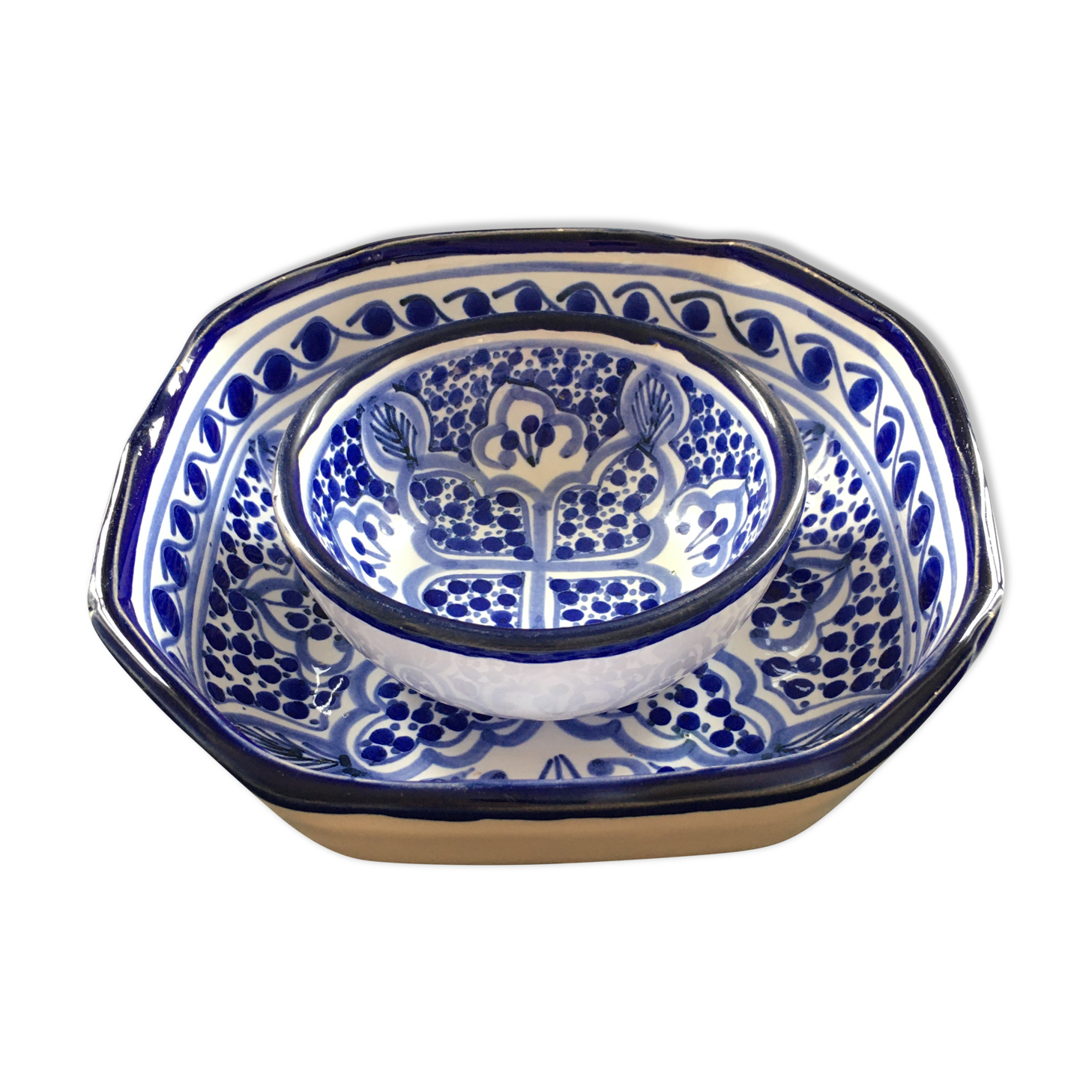 Set ceramics blue décor