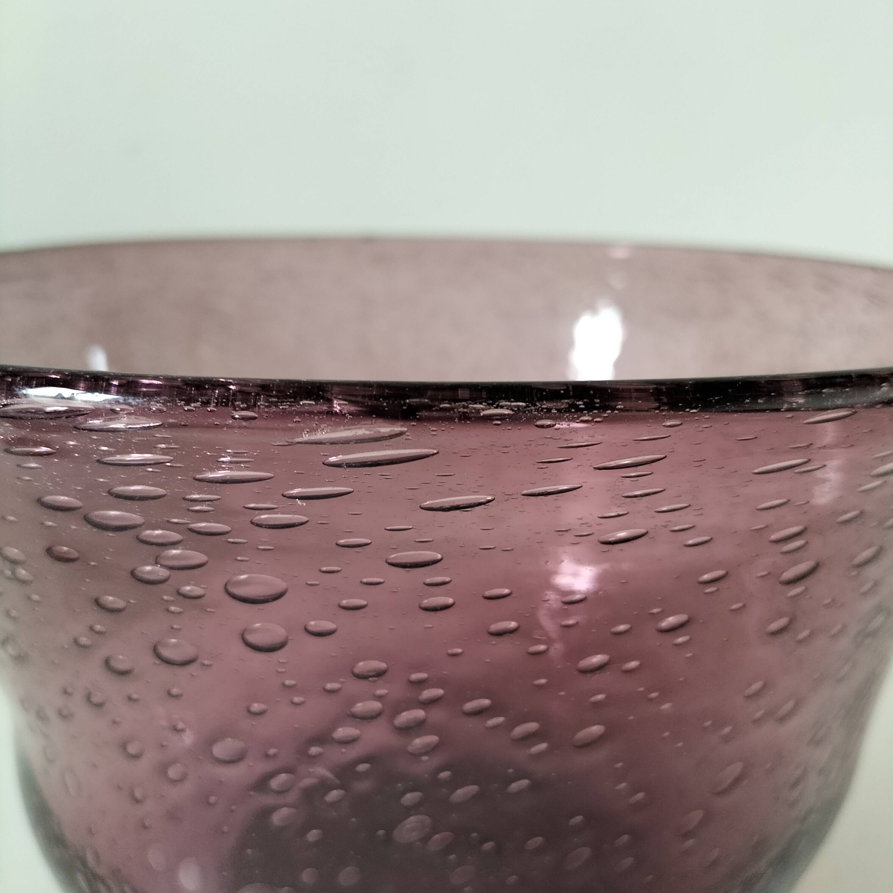 Large Biot style bubble glass salad bowl