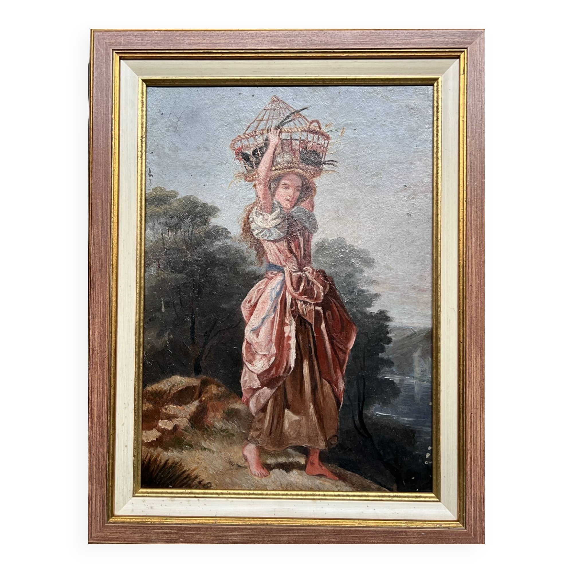 Painting "Girl with bird".