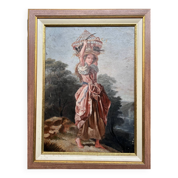 Painting "Girl with bird".