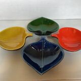Four multi-colored cups