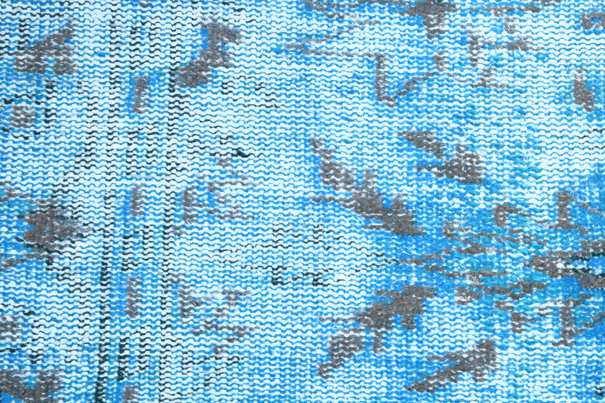 2x9 di̇stressed blue oushak runner rug, 282x75cm