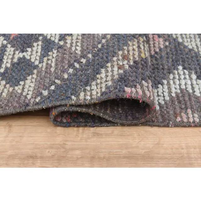 Boho Chic Turkish Pink Vintage Oushak Wool Runner Rug 82x271