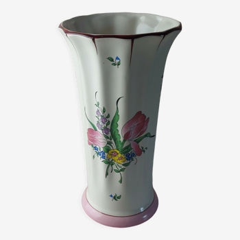 Vase décor réverbère, en céramique de lunéville