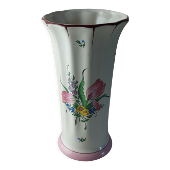 Vase décor réverbère, en céramique de lunéville