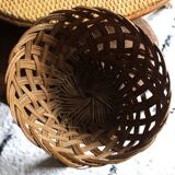 Vintage openwork wicker high basket