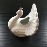 White peacock vase