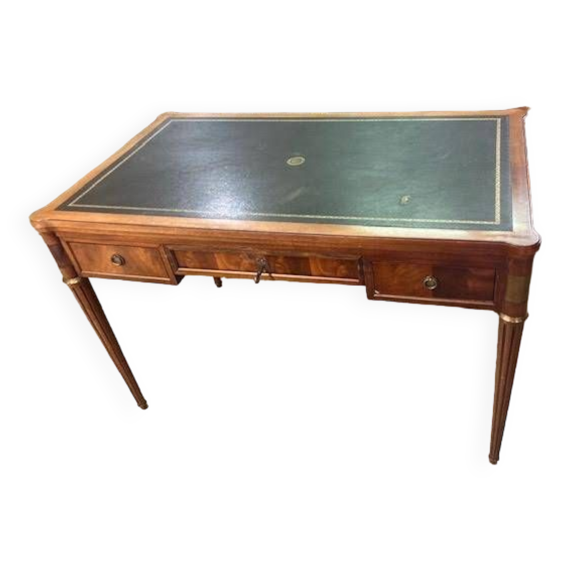Louis XVI type desk in cherry wood and leather