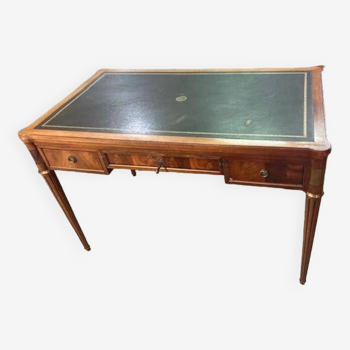 Louis XVI type desk in cherry wood and leather