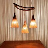 Teakwood and Sisal Cascading Lamp by Jean Rispal