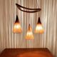 Teakwood and Sisal Cascading Lamp by Jean Rispal
