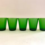 5 green vereco glasses