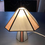 Lampe de table en pâte de verre opalescente et cloisonnée