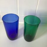 6 colored orangeade glasses