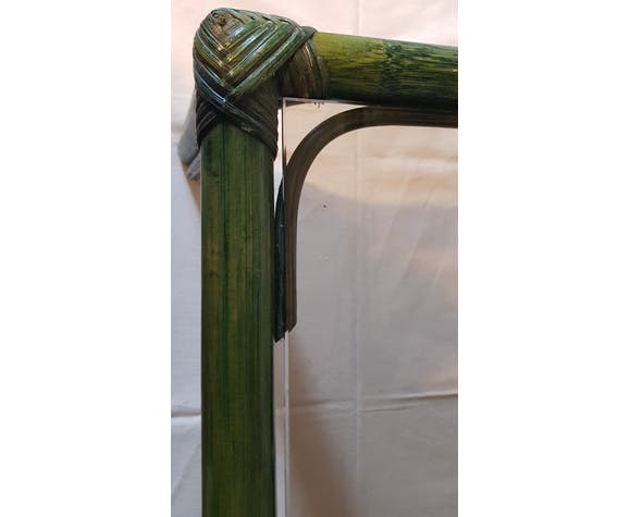 Green rattan coffee table