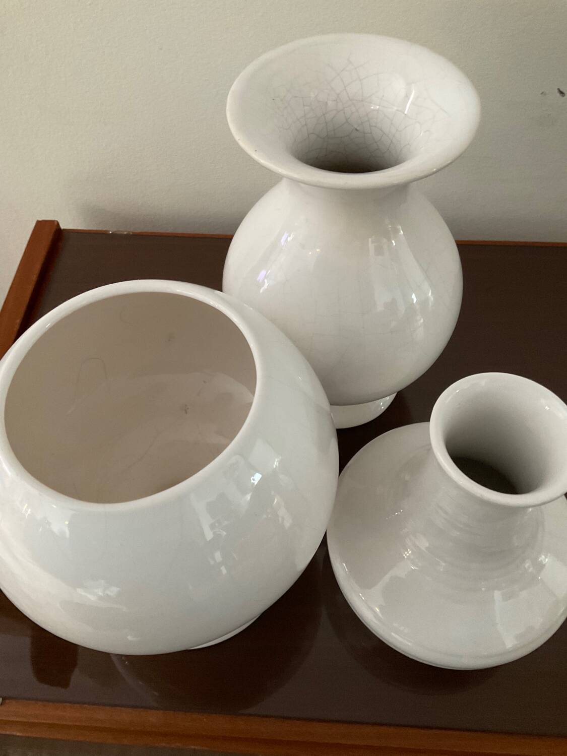 Trio de vases vintage en céramique années 60-70