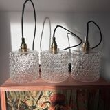 Set of three bubble glass pendant lights