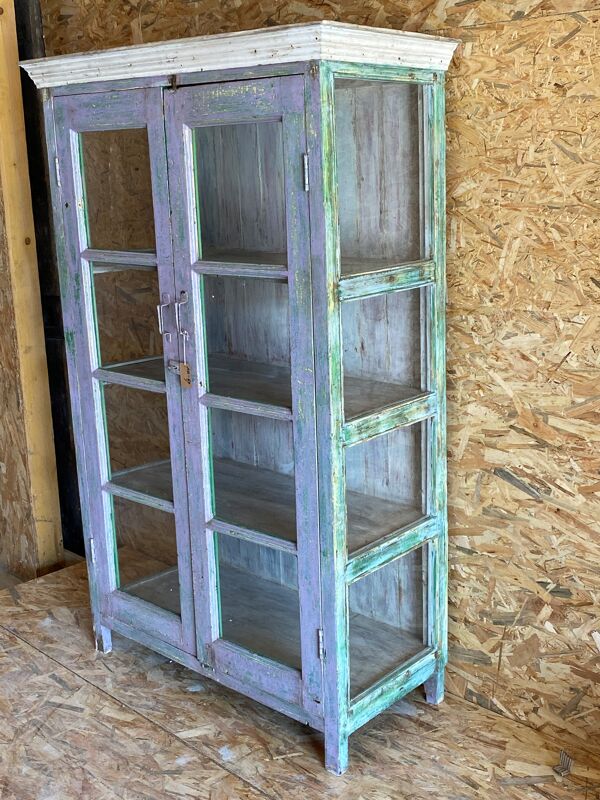 Vitrine en teck ancien