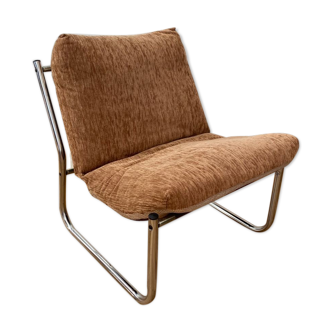 Beige and chrome armchair