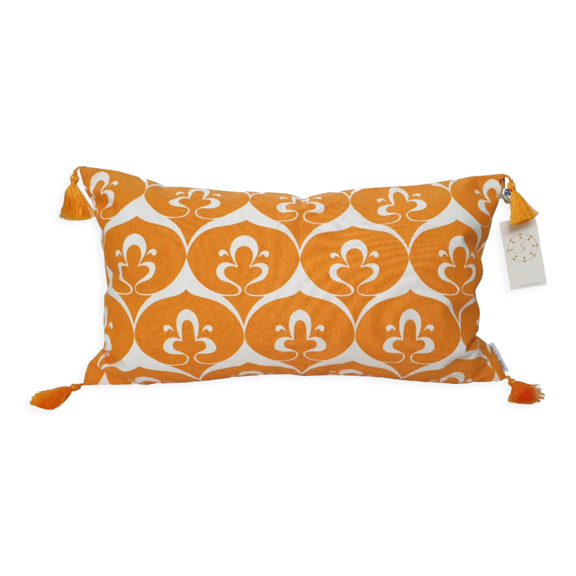 White marigold ottoman cushion cover - 30 x 50