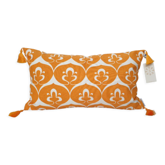 White marigold ottoman cushion cover - 30 x 50