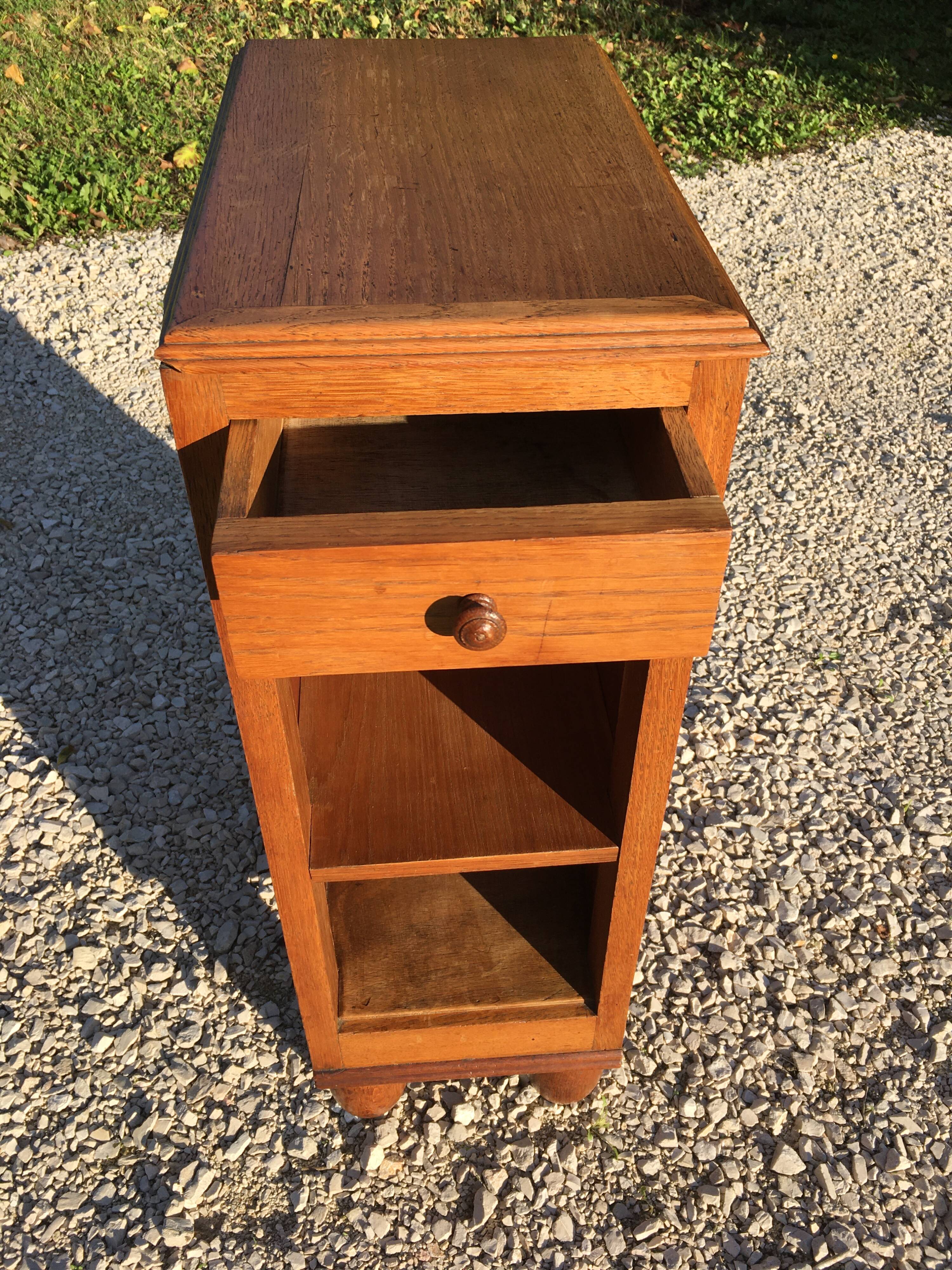 Oak bedside