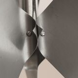 Brushed steel metal pendant light, seventies design