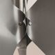 Brushed steel suspension lamp with a seventies design.