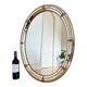 Vintage Spanish Venetian-style wall mirror, oval, brass, 1980s Hollywood Regency