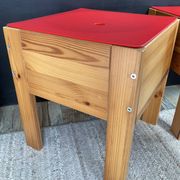 Pair of vintage IKEA pine solid wood stool chests.