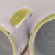 Trio of vintage Italian earthenware mugs, hand-painted – pear motif