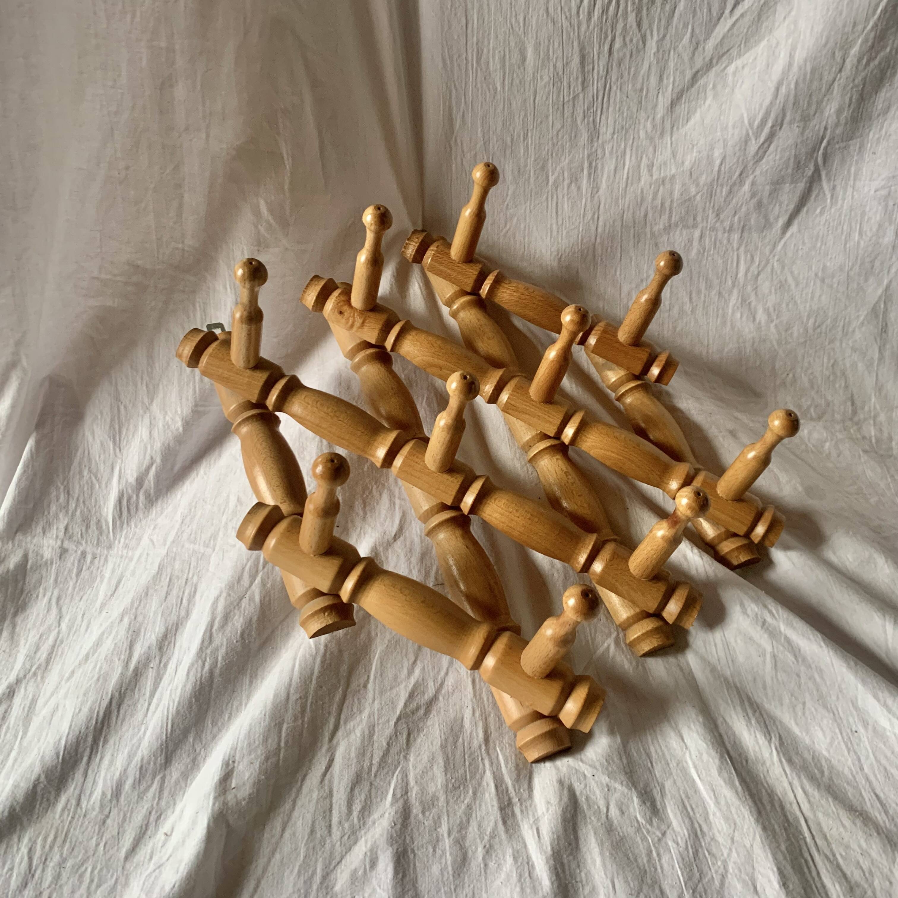 Vintage wooden accordion coat rack