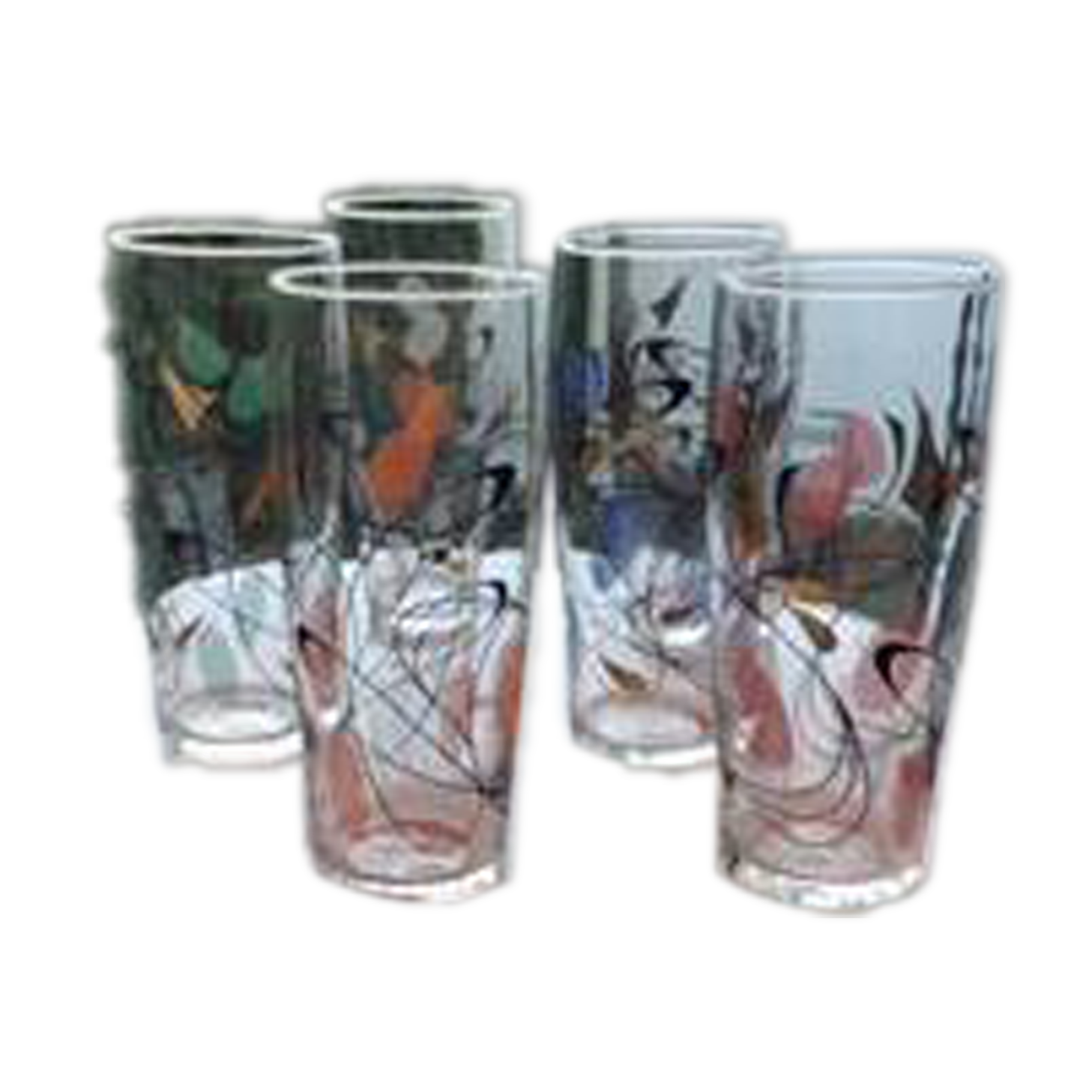 6 vintage cocktail glasses