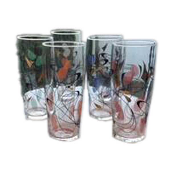 6 verres cocktail vintage