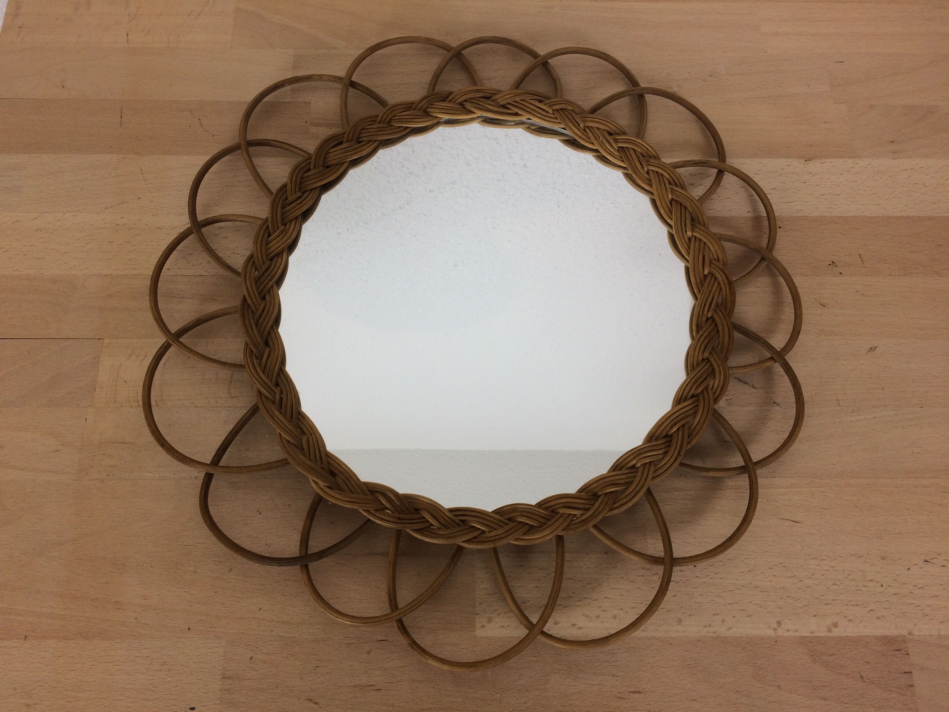 Mirror sun rattan 39 cm