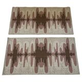 Pair of two design organic Scandinavian style carpets, 1970s / Czechoslovakia