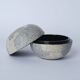 Japanese egg shell trinket bowl, lacquered wood interior