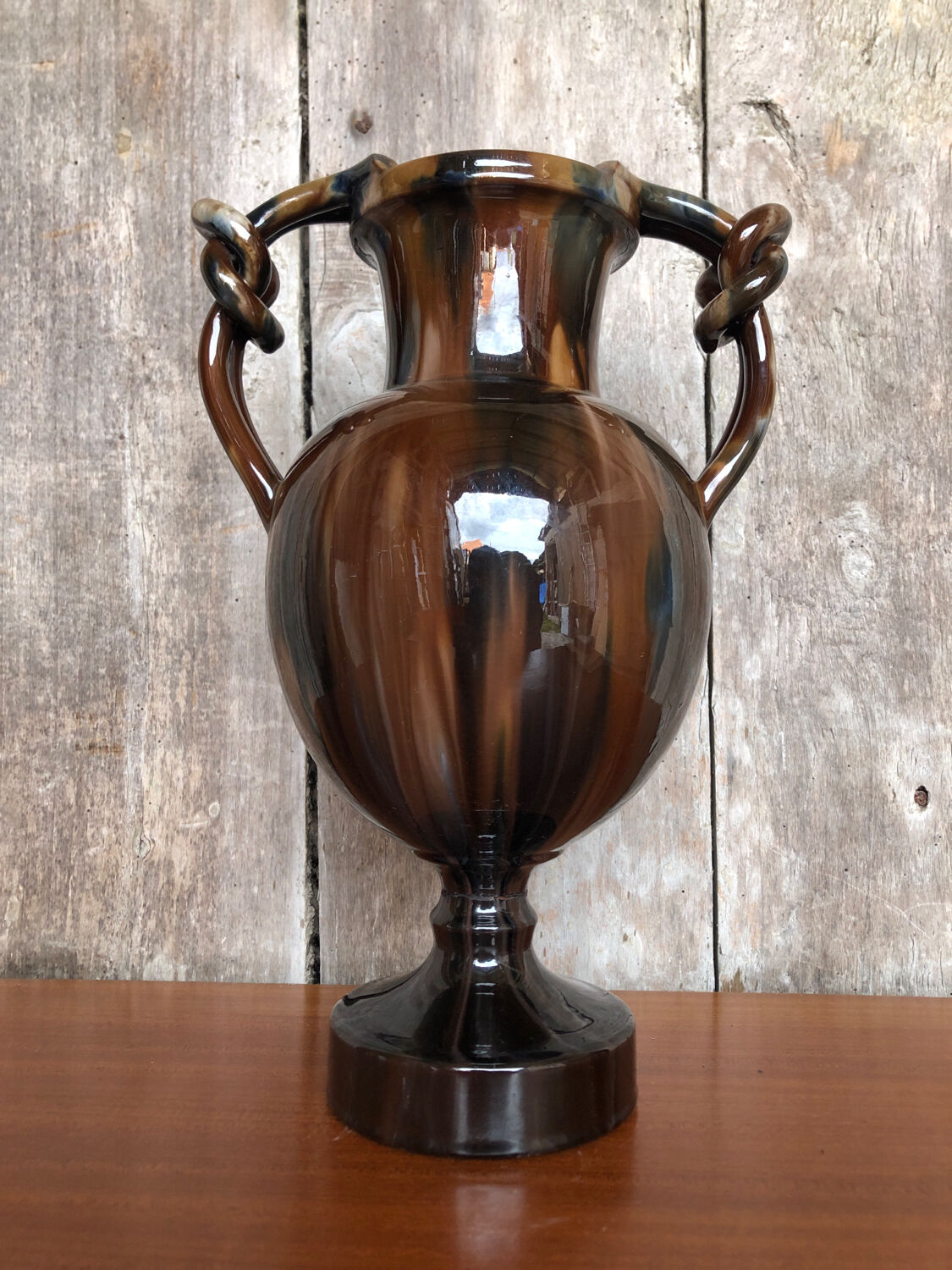 baluster vase jérôme massier de vallauris glazed terracotta