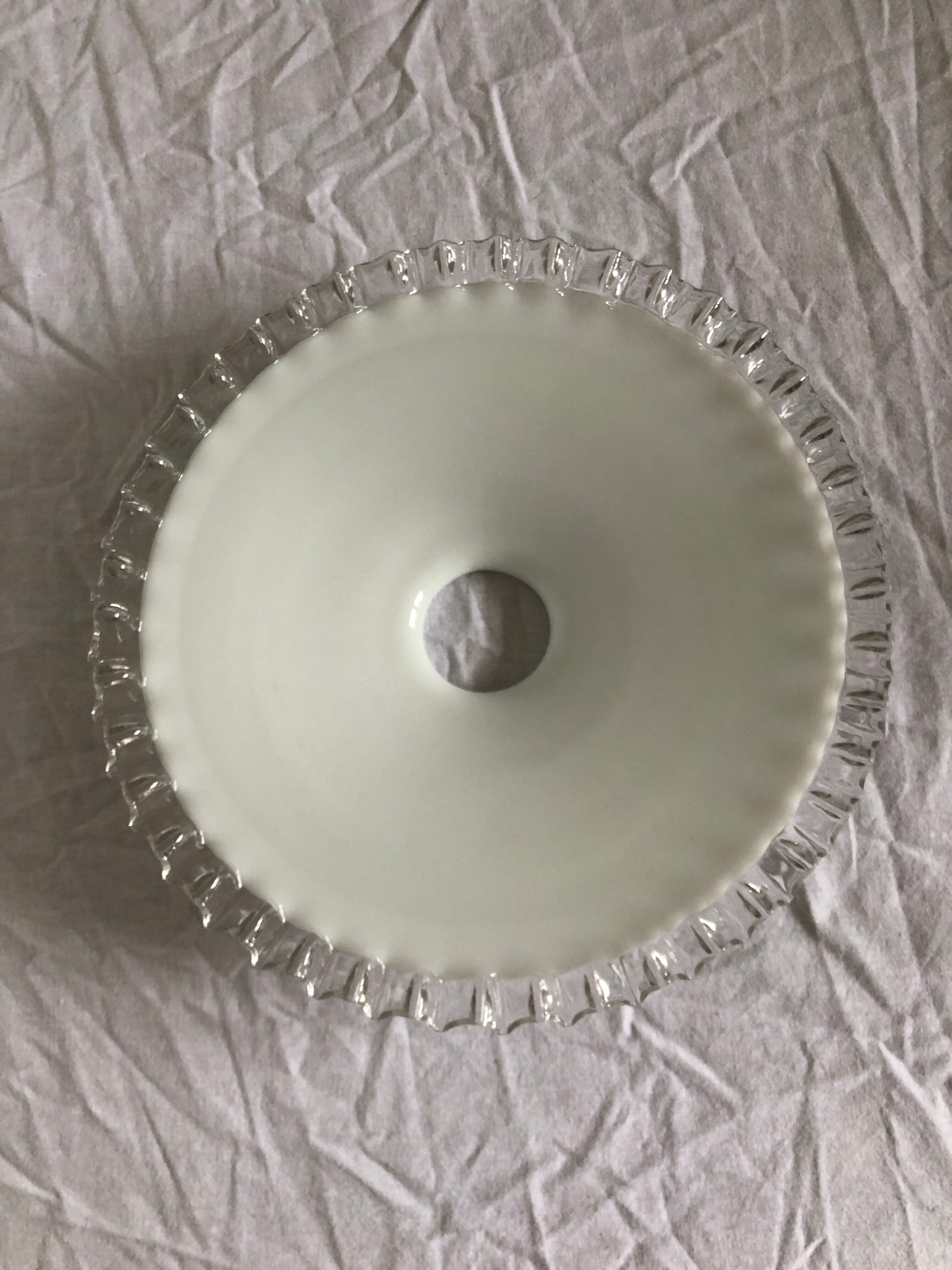 Old white creneled opaline hanging