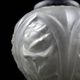 Art Deco ball vase with arches and roses in frosted molded glass
