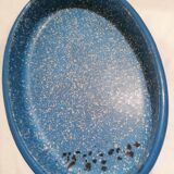 Plat ovale émaillée bleu