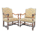 Pair of louis xiv period walnut armchairs, 17th century