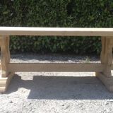 Solid oak monastery table raw wood.
